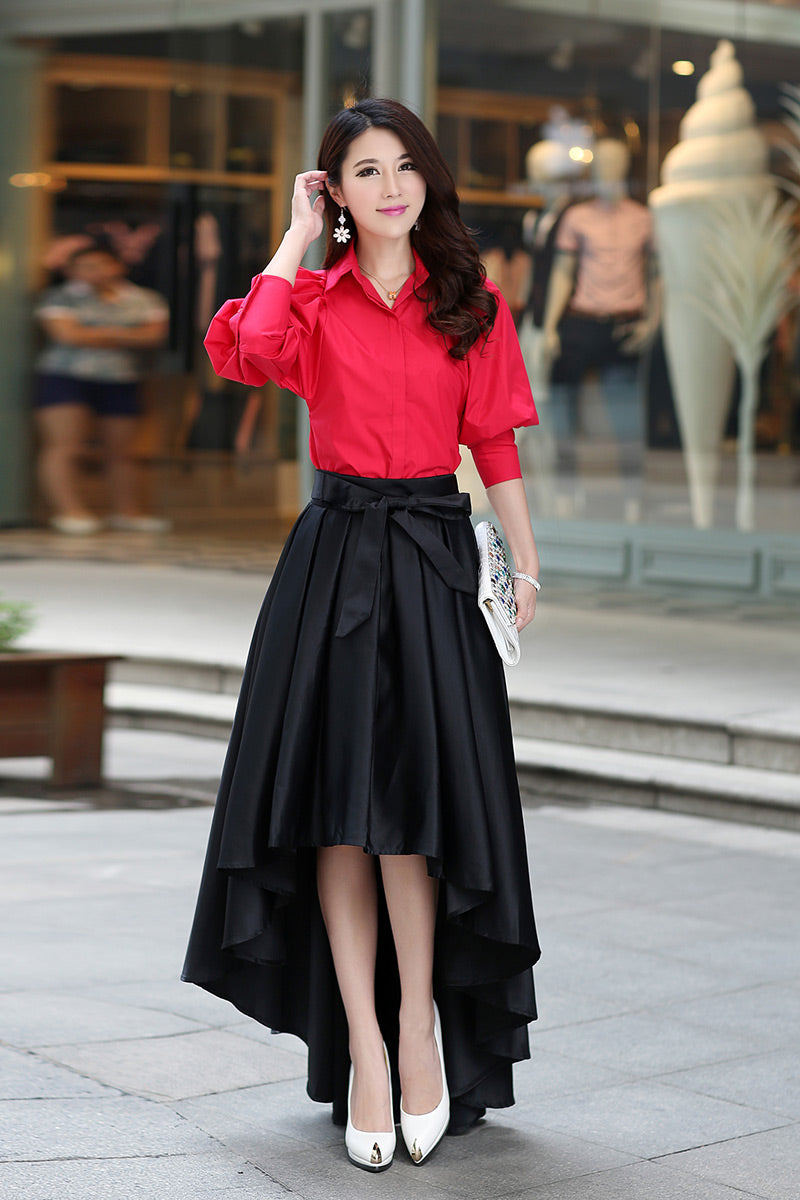 Waist Retro Style Irregular Three-Dimensional Skirt