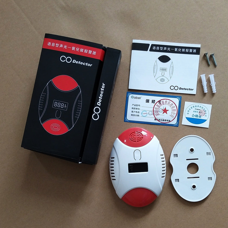 Wireless wall mounted carbon monoxide alarm