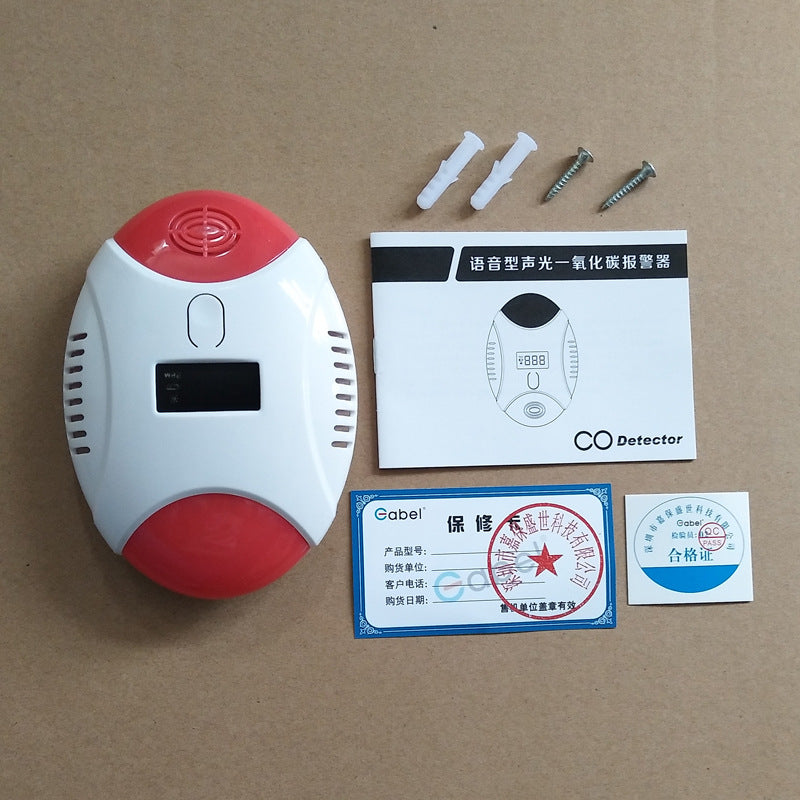 Wireless wall mounted carbon monoxide alarm