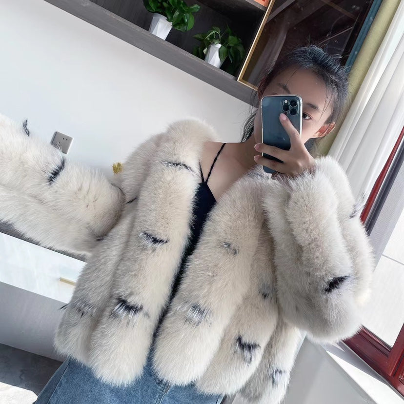 Stylish Fox Fur Coat