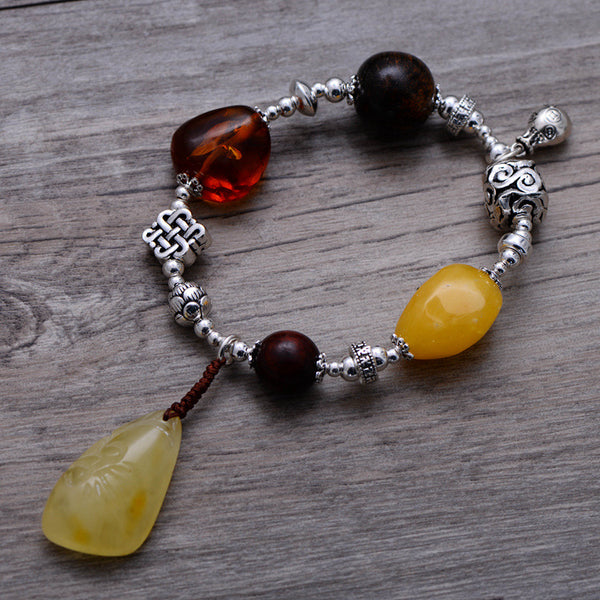 Vintage Amber Beeswax Handmade Bracelet