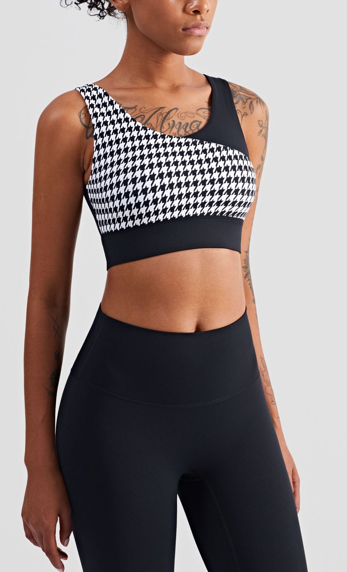 Houndstooth Nude Yoga Suit