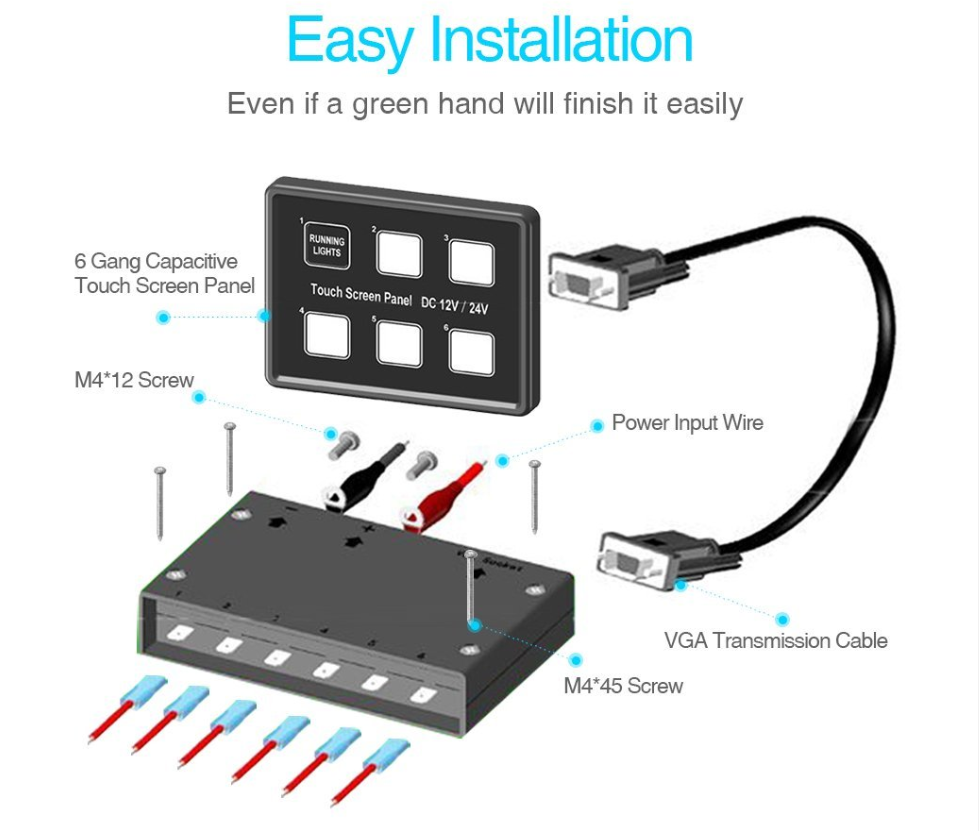 6-bit touch combination panel