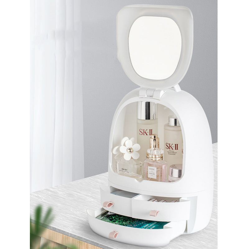 USB Storage with Adjustable Double Makeup LED Mirror