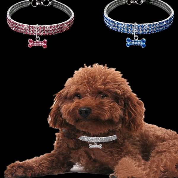 Three-row Elastic Pendant Rhinestone Collar