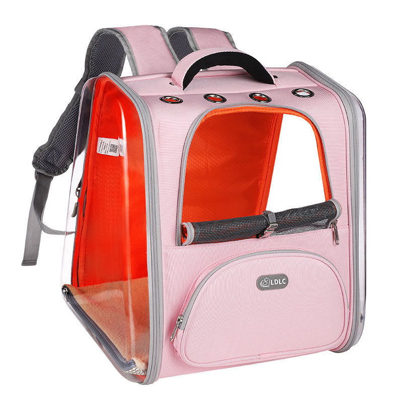 Plastic see-through window pet backpack