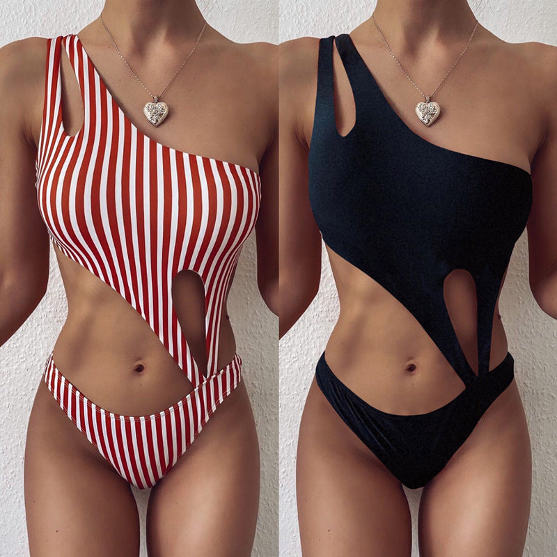 Striped One-piece Bikini Swimwear