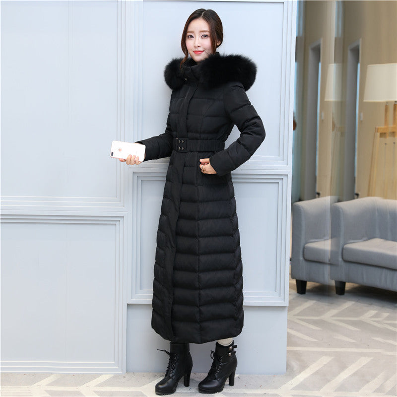 Super long stylish down jacket