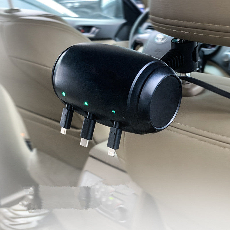Car rear seat charging cable box