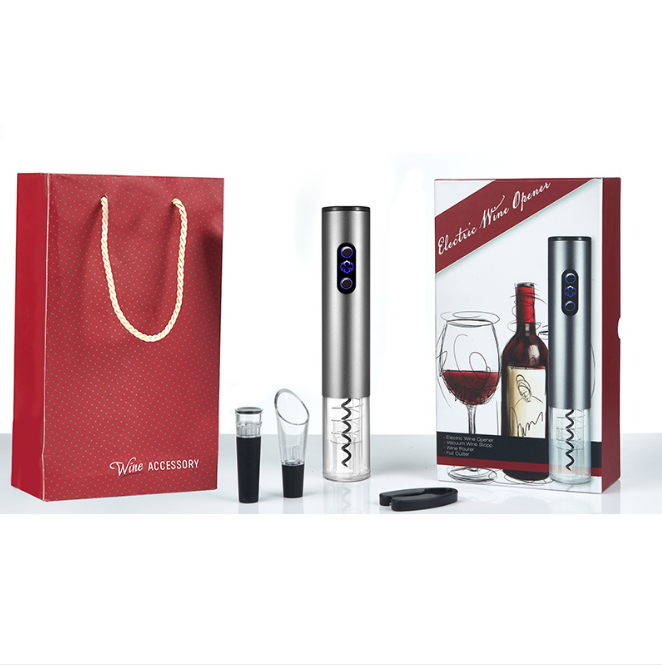 Electric Wine Opener, Cutter , Vacuum Stopper and Aerator Wine Pourer KIT