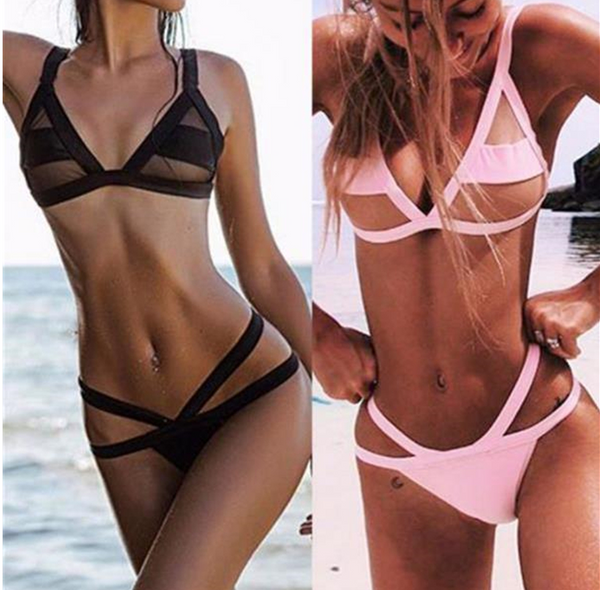 The Mesh Transparent Patchwork Swimwear