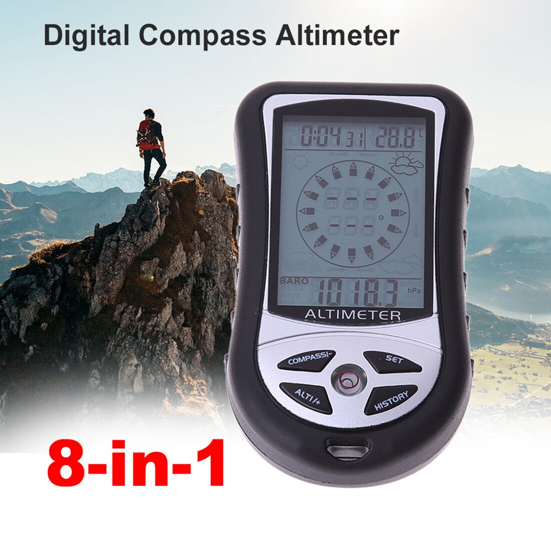 8-in-1 hand-held digital altimeter barometer compass ,,,