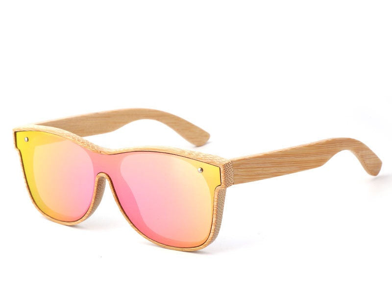 Unisex Full Bamboo Frame Polarized Sunglasses