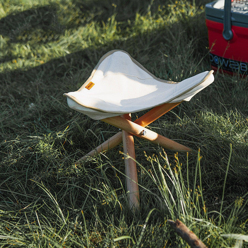 Outdoor Ultralight Canvas Folding Triangle Stool