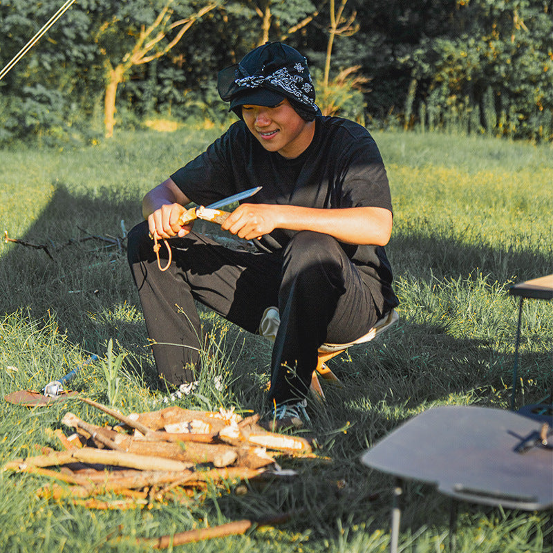 Outdoor Ultralight Canvas Folding Triangle Stool