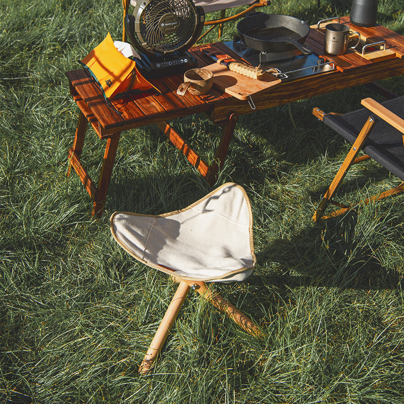 Outdoor Ultralight Canvas Folding Triangle Stool