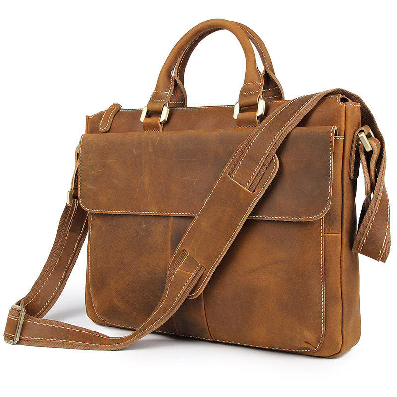 Exclusive Retro Leather Crossbody Briefcase