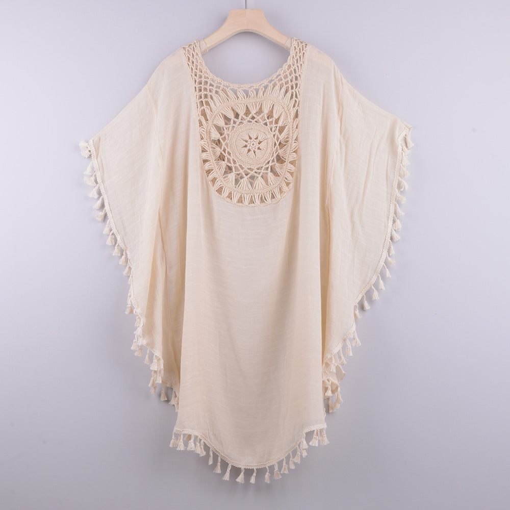 Hollow Loose Fringed Beach Blouse