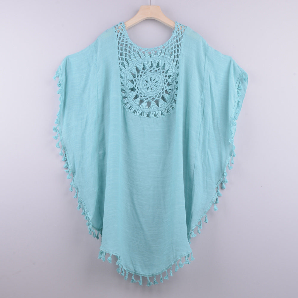 Hollow Loose Fringed Beach Blouse