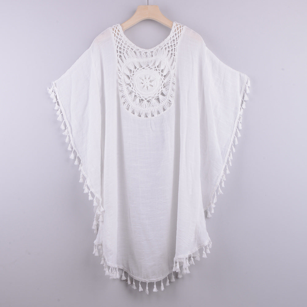 Hollow Loose Fringed Beach Blouse