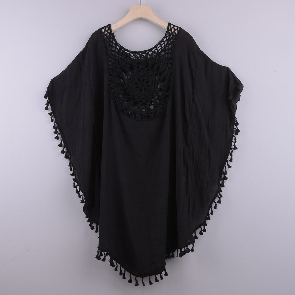 Hollow Loose Fringed Beach Blouse