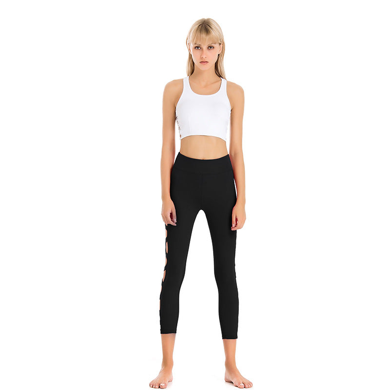 Tight-Fitting Hollow Two-Piece Fitness Suit
