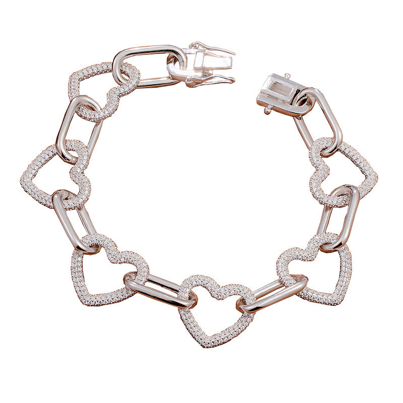 Unique Full Of Diamond Love Bracelet