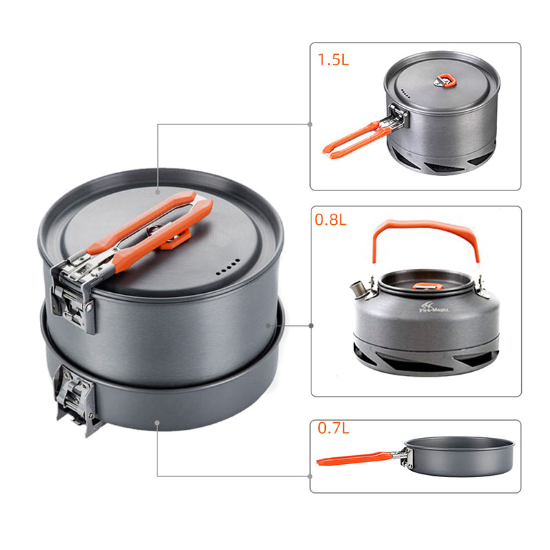 Portable Camping Cookware Heat Collection Set