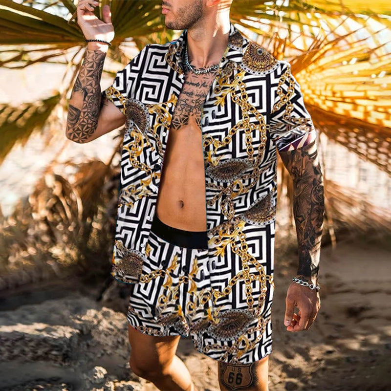 Hawaiian Beach Style Two-Piece Suit