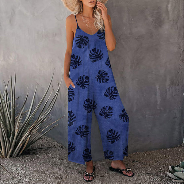 Style Sling Print Loose Jumpsuit