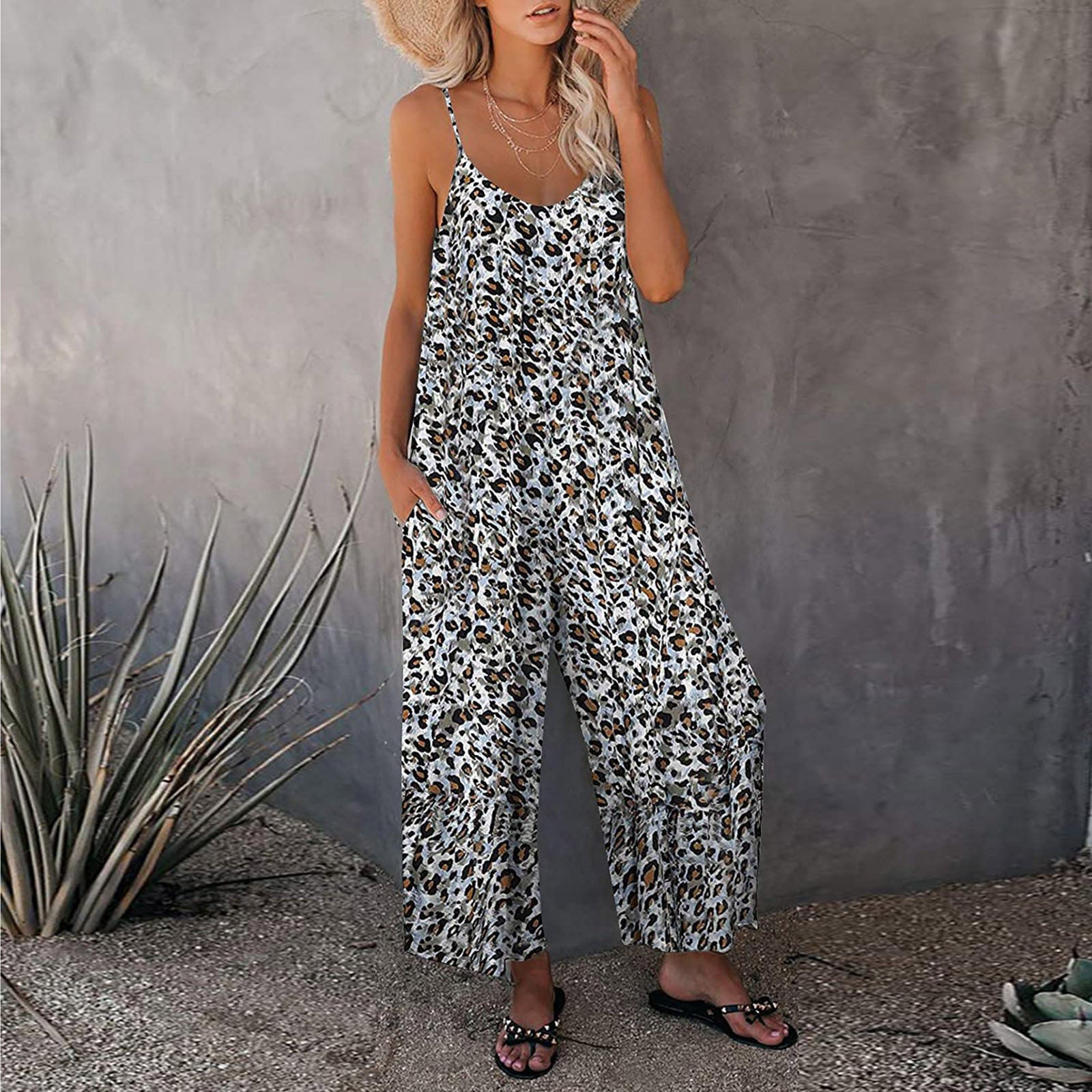 Style Sling Print Loose Jumpsuit