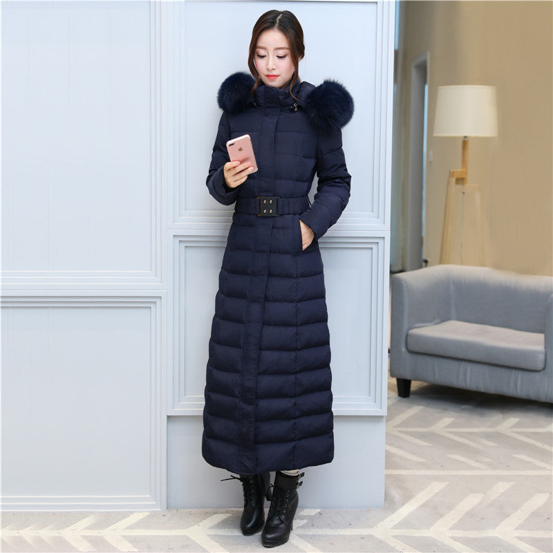 Super long stylish down jacket