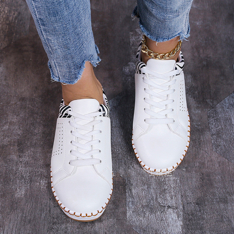 Casual Hollow Lace-up Flat Shoes