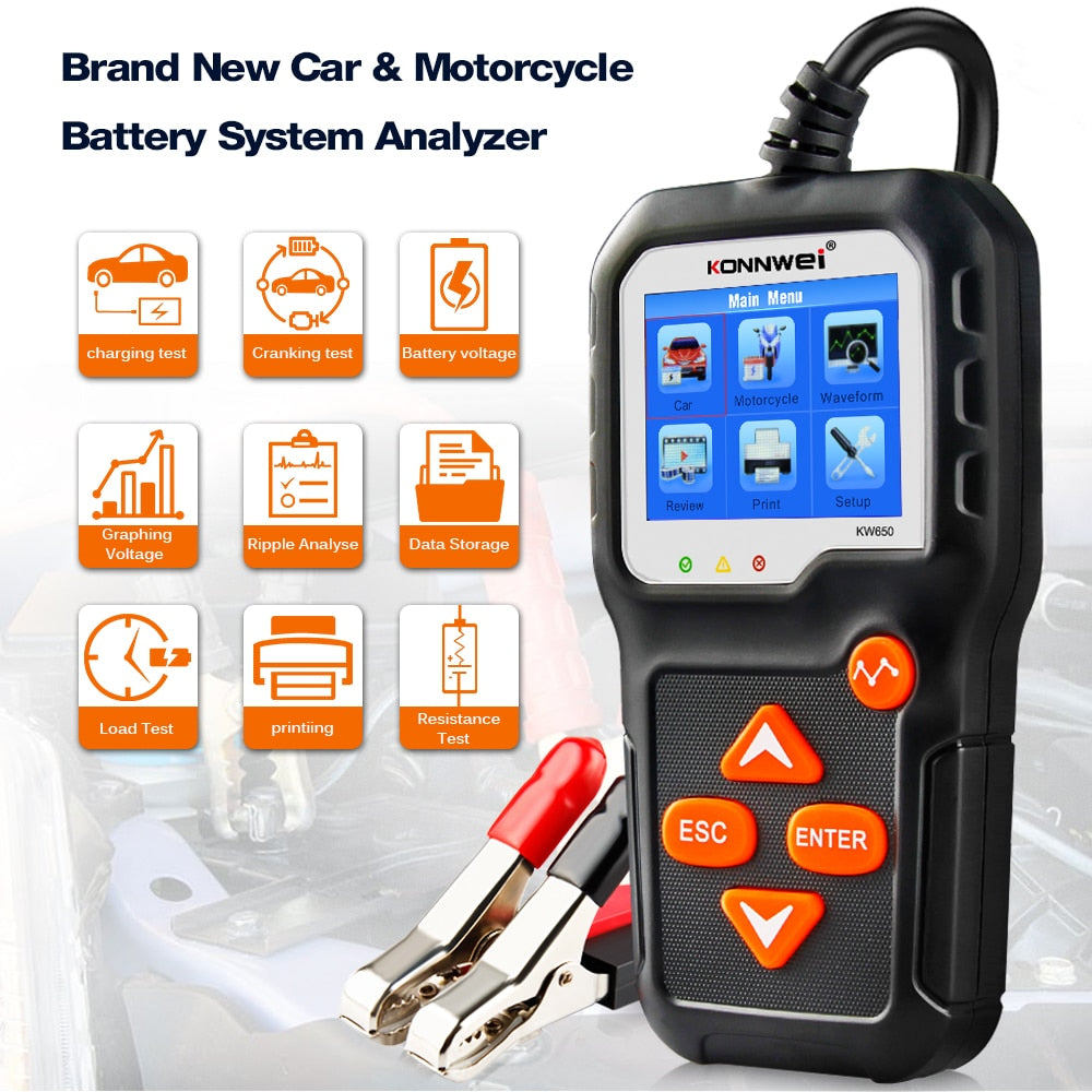 Auto Motorcycle Battery Tester