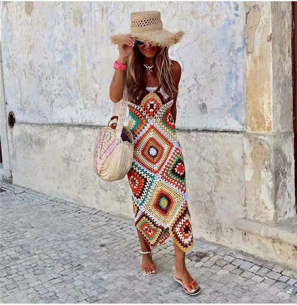 The Bohemian Contrast Beach Dress