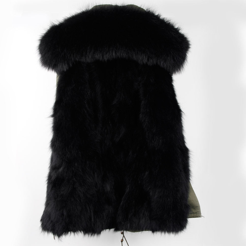 The Raccoon fur collar parka coat