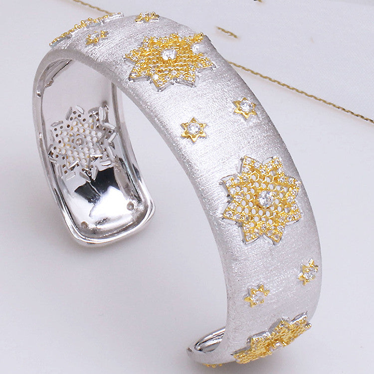 The Gold Plated Divided Snowflake Bracelet