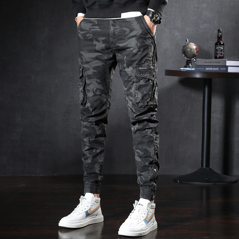 Slim overalls casual pants