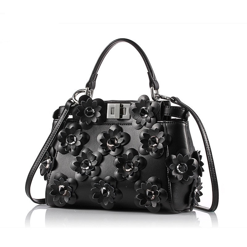 Mini Flower Shoulder Cowhide Handbag