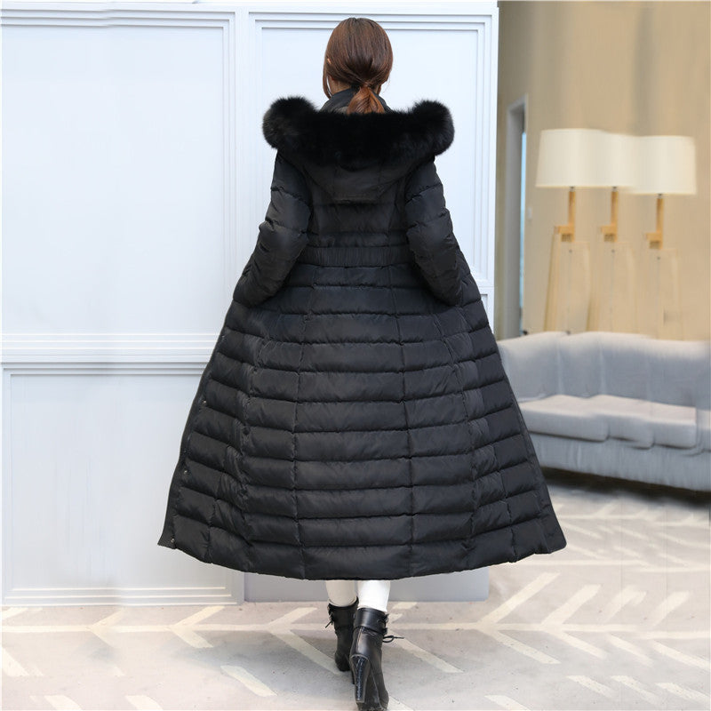 Super long stylish down jacket