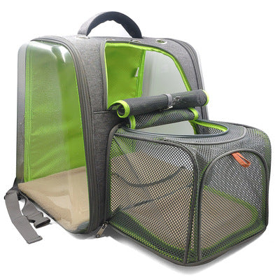 Plastic see-through window pet backpack