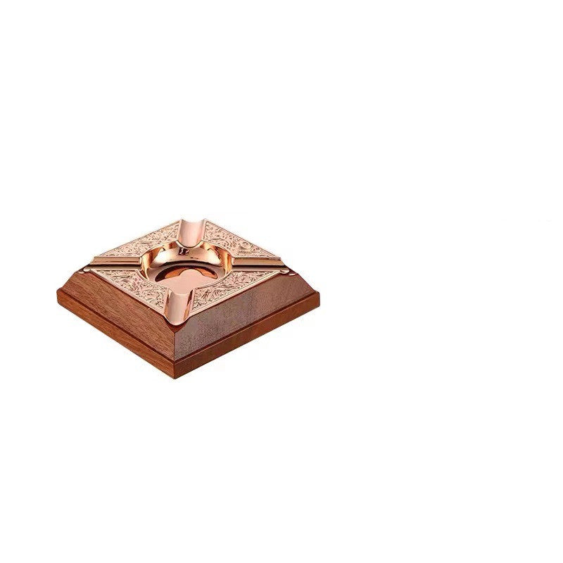 Wooden Gold Inlaid High-end Ashtray