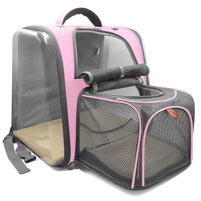 Plastic see-through window pet backpack