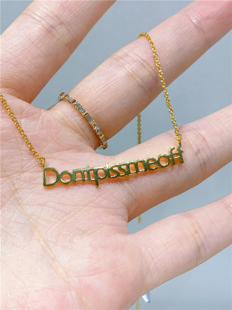 English Nonsense Smile Letter Necklace