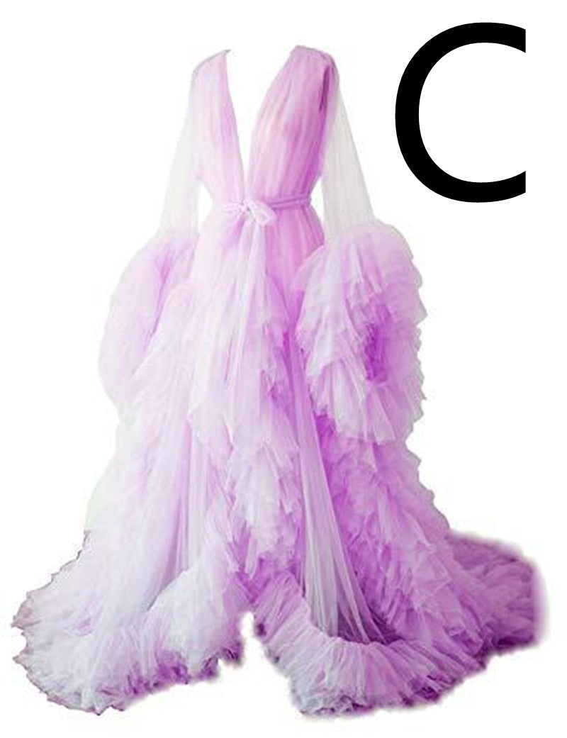 The Long Tulle Pregnant Robe