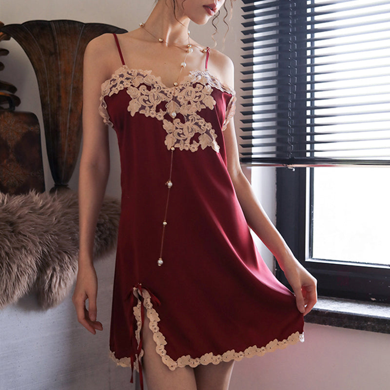 Luxurious Thin Lace Suspender Nightdress