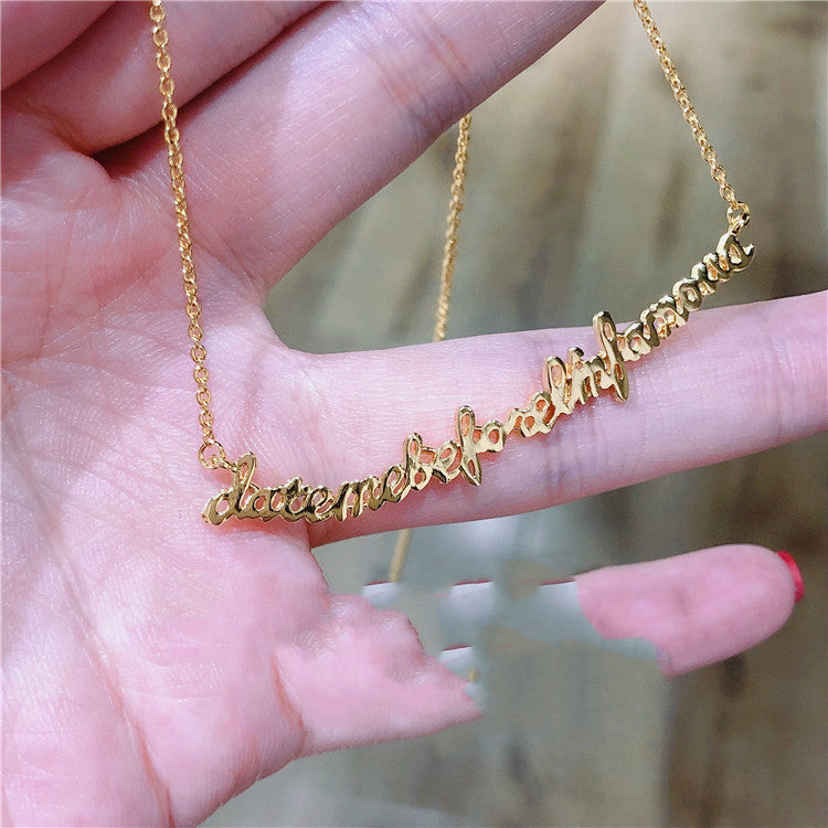 English Nonsense Smile Letter Necklace