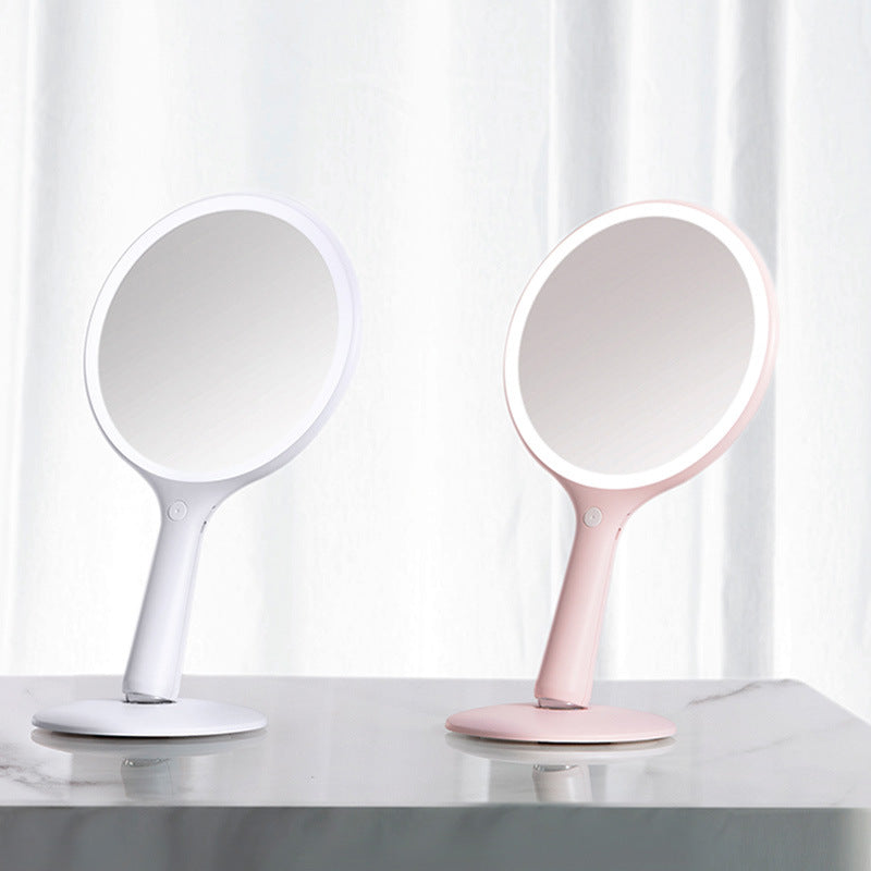 With lamp double-sided mirror