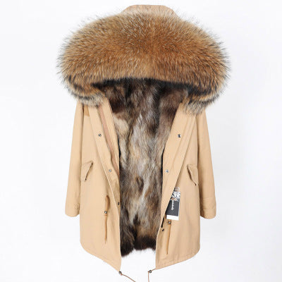 The Raccoon fur collar parka coat