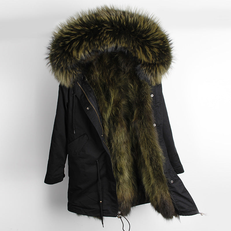 The Raccoon fur collar parka coat